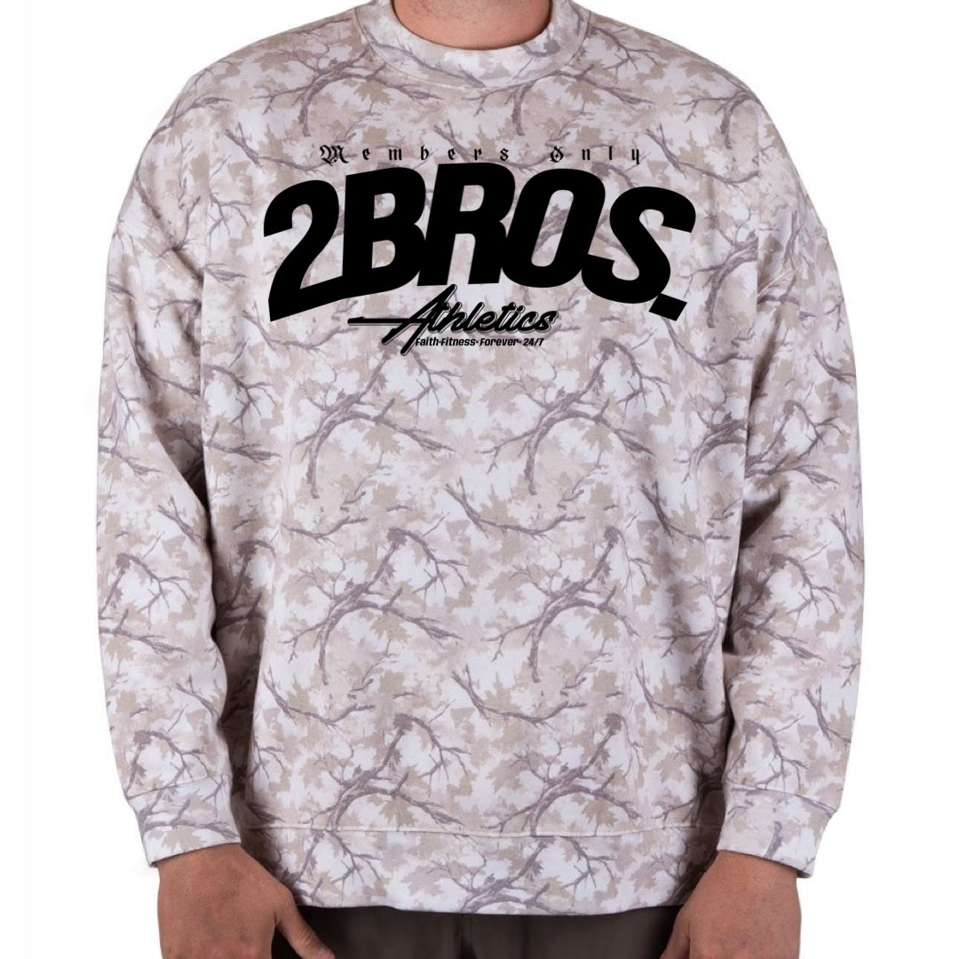Cream Tree Camo "Members Only" Crewneck