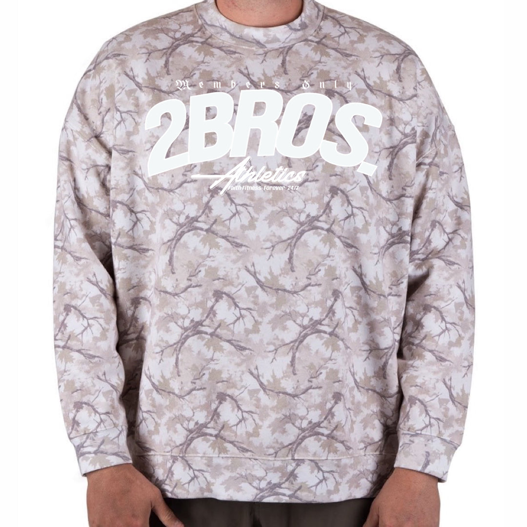 Cream Tree Camo "Members Only" Crewneck